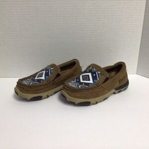 Twister Western Boys Youth 10 Moccasin Casual Shoes Loafers Aztec Tan 446008908